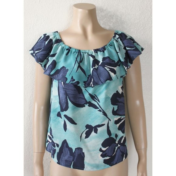 Anthropologie MAEVE Islander Off The Shoulder Ruffled Floral Cruise Top, Size XS - Picture 5 of 9